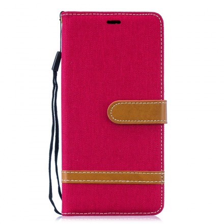 Funda de tela y efecto cuero para Samsung Galaxy S10 Plus con colgante