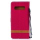 Funda de tela y efecto cuero para Samsung Galaxy S10 Plus con colgante