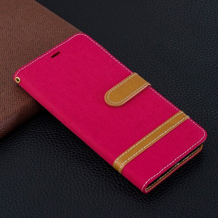 Funda de tela y efecto cuero para Samsung Galaxy S10 Plus con colgante