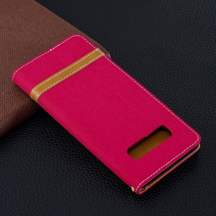 Funda de tela y efecto cuero para Samsung Galaxy S10 Plus con colgante
