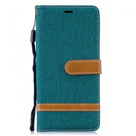 Funda de tela y efecto cuero para Samsung Galaxy S10 Plus con colgante