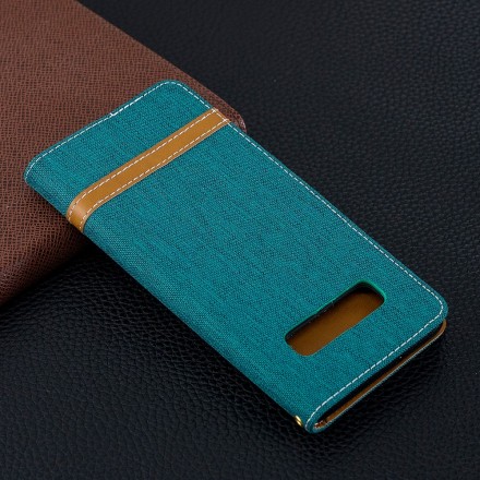 Funda de tela y efecto cuero para Samsung Galaxy S10 Plus con colgante