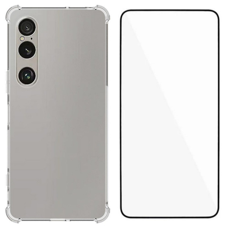 Funda para Sony Xperia 1 VII con protector de pantalla de cristal templado WANLONFENG