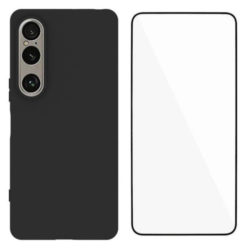 Sony Xperia 1 VII Funda de silicona con protector de pantalla WANLONFENG