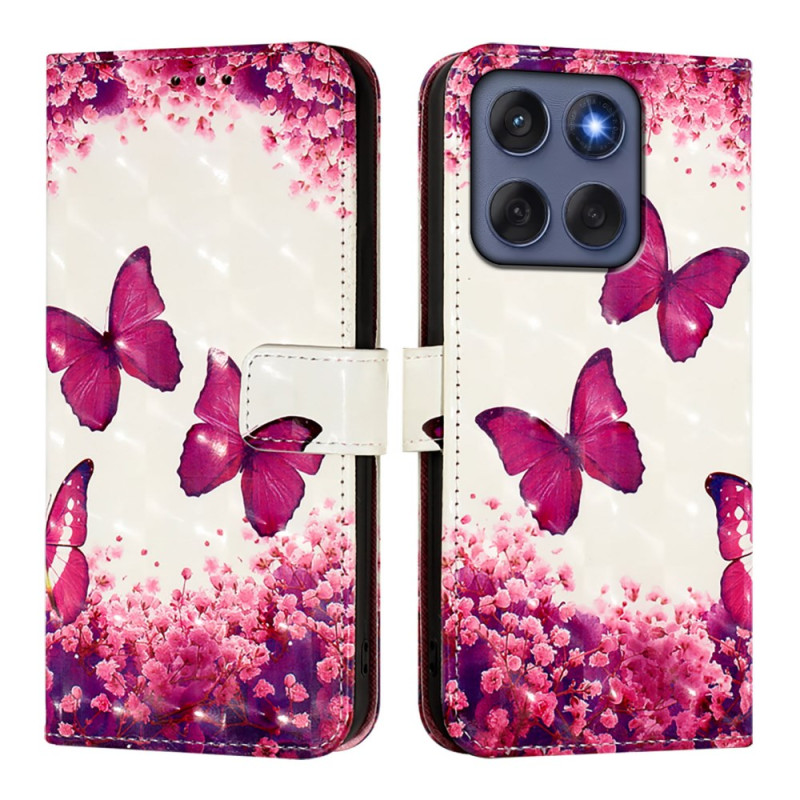 Funda Motorola Edge 60 / 60 Fusion Rosa Mariposas