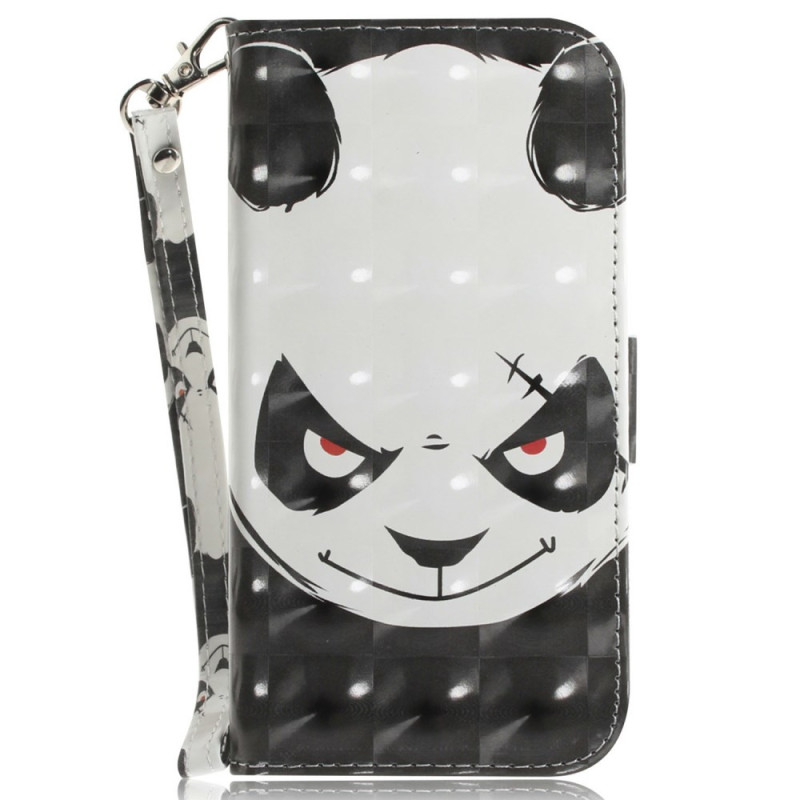 Funda Motorola Edge 60 / 60 Fusion Angry Panda con cordón de seguridad