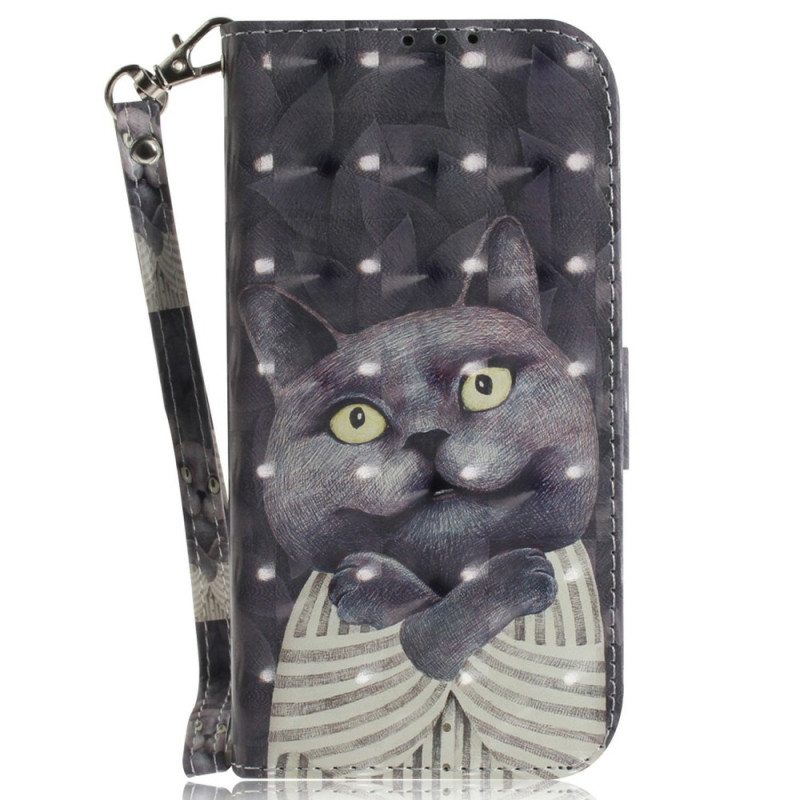 Funda Motorola Edge 60 / 60 Fusion Cat Gris con cordón de seguridad