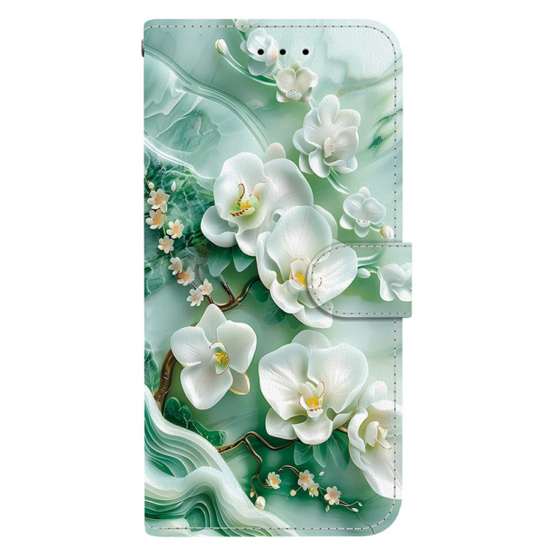 Funda Motorola Edge 60 / 60 Fusion Flores sobre fondo verde