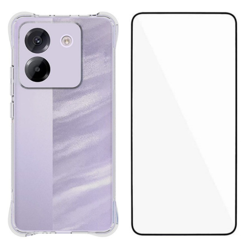 Poco M7 Pro 5G Funda Transparente con Protector de Pantalla de Cristal Templado