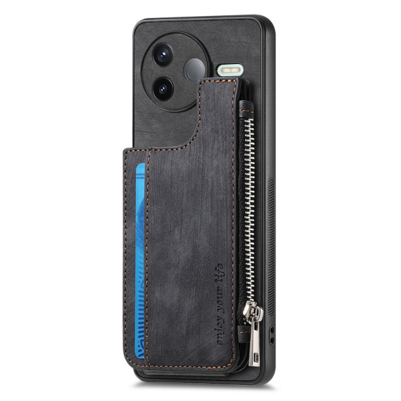 Poco F7 Pro 5G Funda con cremallera para tarjetas y soporte