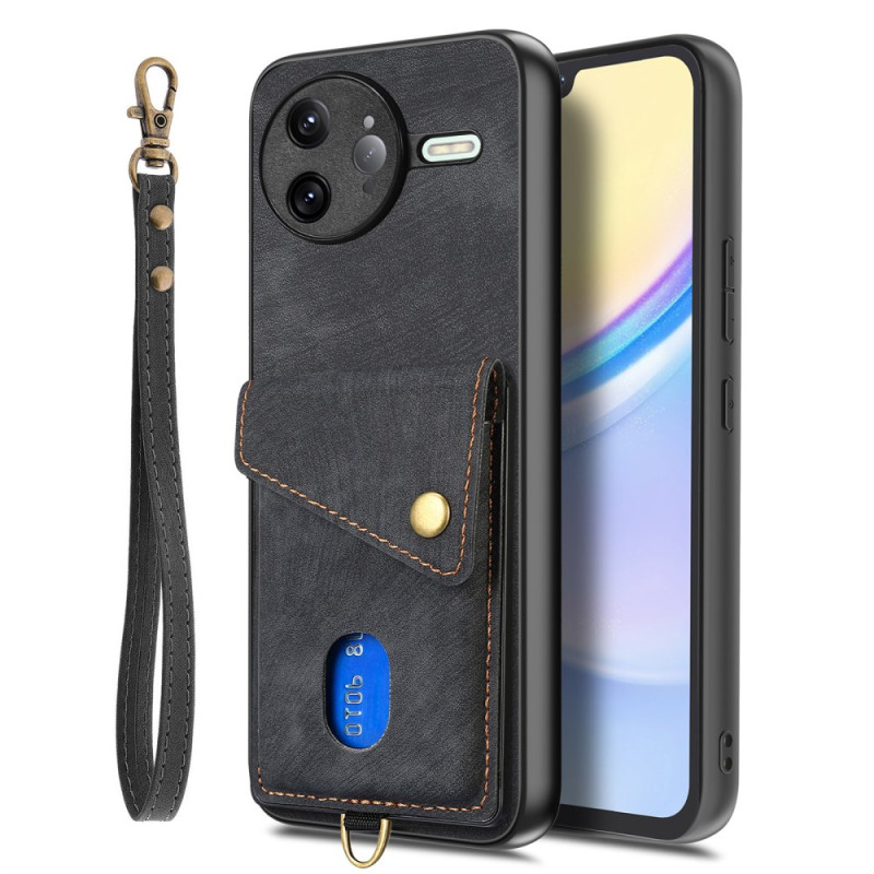 Poco F7 Ultra 5G Funda estilo retro con tarjetero y soporte