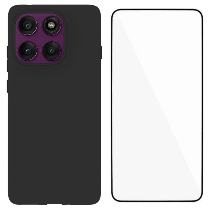 Motorola Edge 60 Pro Funda de silicona con protector de pantalla