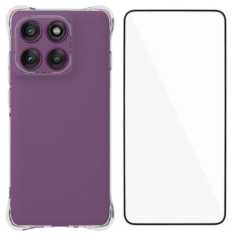Motorola Edge 60 Pro Funda
trasera transparente con protector de pantalla