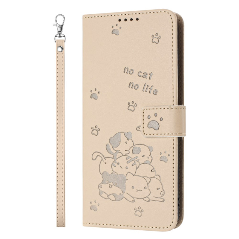 Funda Realme 14 5G / 14T 5G Pila de gatos con cordón de seguridad