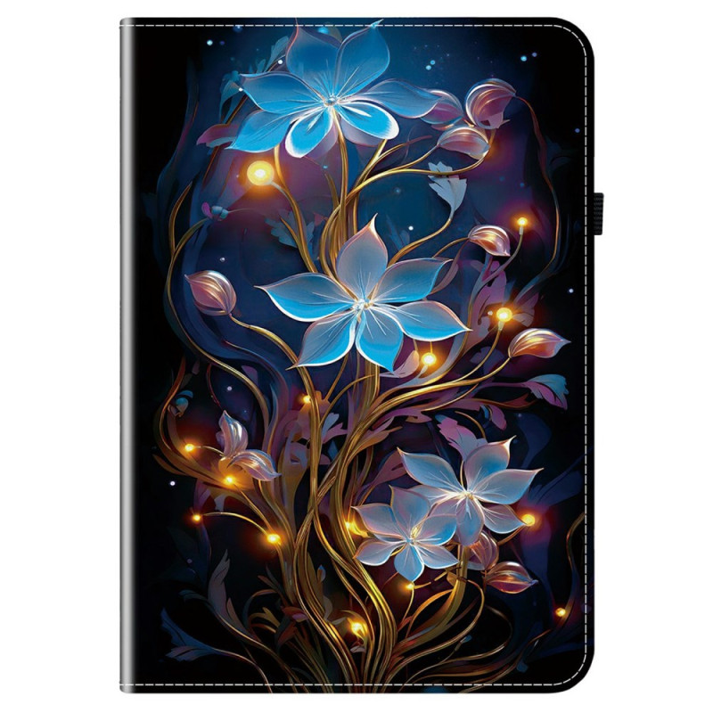 Samsung Galaxy Tab S10 FE Plus Funda Flores Azul