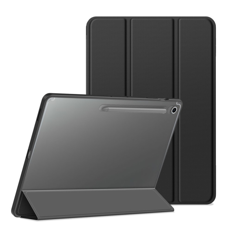 Funda Inteligente Samsung Galaxy Tab S10 FE Plus Tres Solapas Trasera Transparente