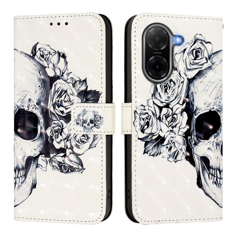 Poco C71 funda de calavera floral