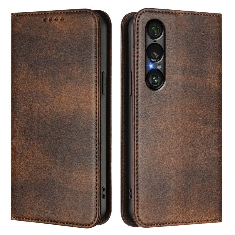 Funda Flip Sony Xperia 1 VII Protección RFID Diseño Retro
