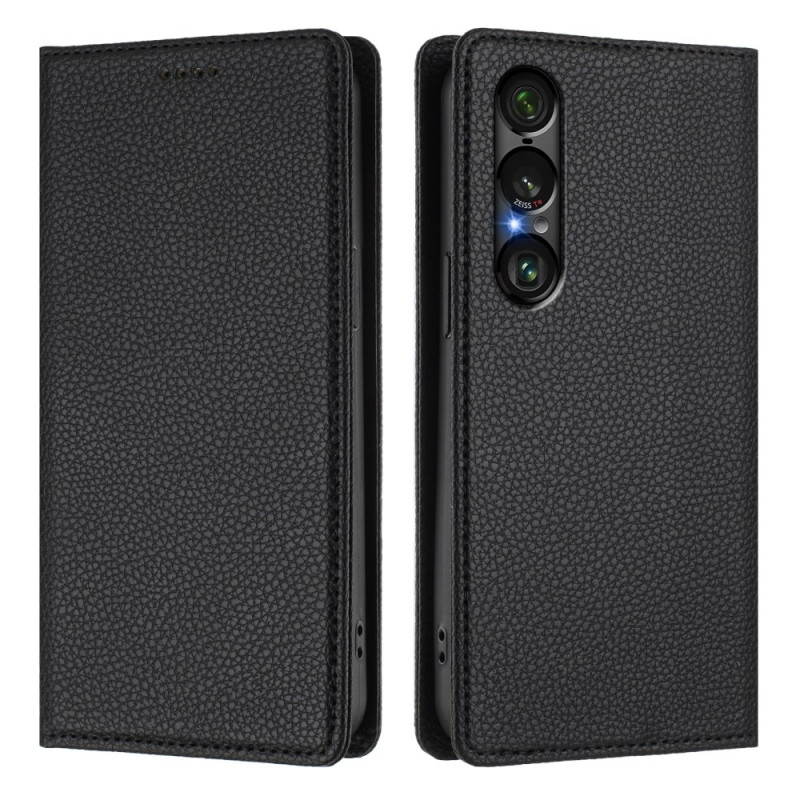 Funda Flip Sony Xperia 1 VII RFID Protección Textura Piel Lichi