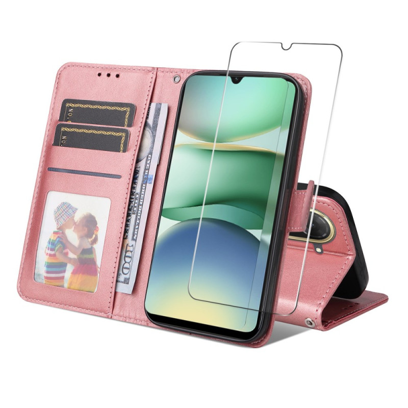 Xiaomi Redmi A5 Funda de piel con protector de pantalla de cristal templado