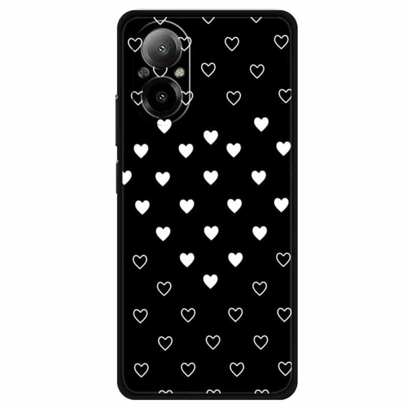 Realme C67 Funda Corazones Blancos