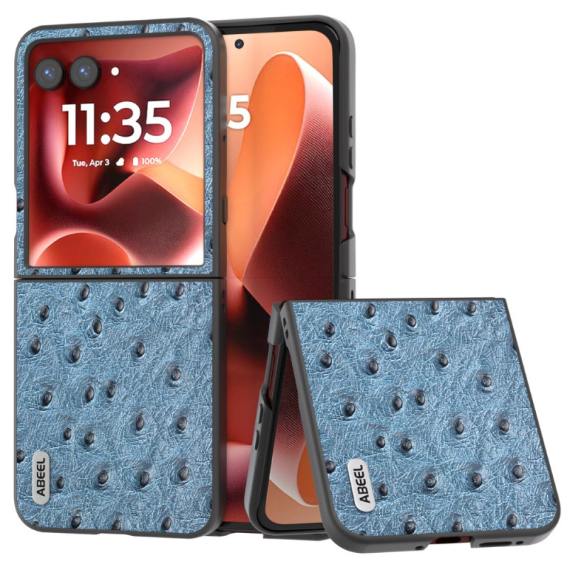 Motorola Razr 60 Ultra Funda de piel con textura de avestruz