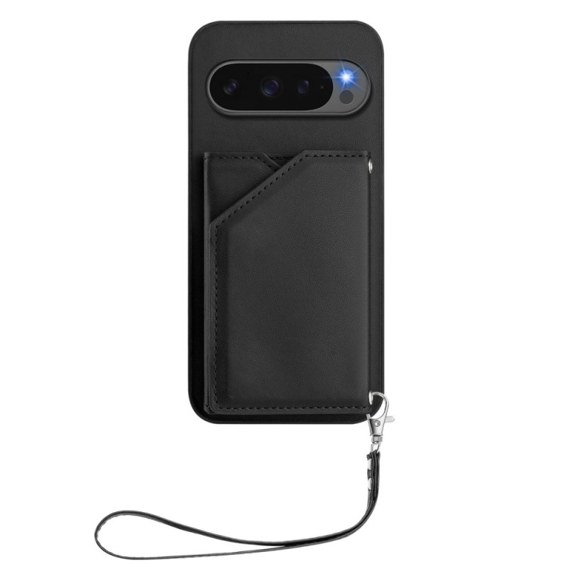 Funda de piel para Google Pixel 10 / Pixel 10 Pro con tarjetero y cordón de seguridad
