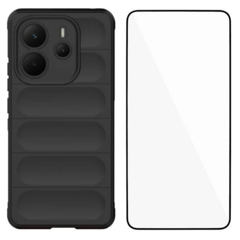Xiaomi Redmi Note 14 4G Funda antideslizante con protector de pantalla de cristal templado