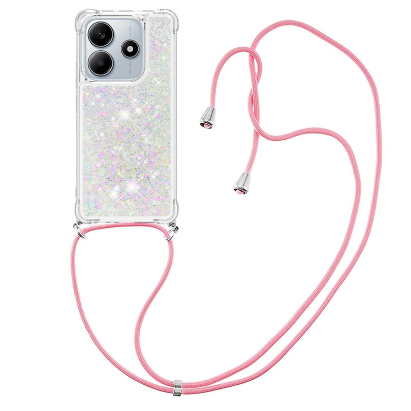Xiaomi Redmi Note 14 4G Funda con cordón de purpurina
