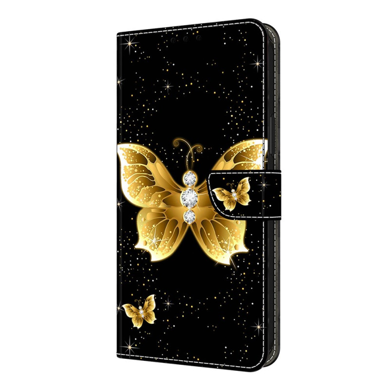 Xiaomi Redmi Note 14 Pro 4G Funda Mariposa Oro