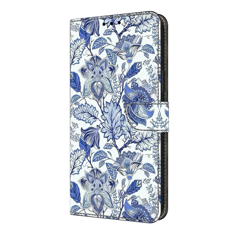 Xiaomi Redmi Note 14 Pro 4G Funda Patrón Floral Azul