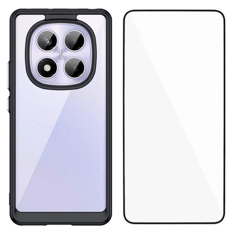 Funda híbrida Xiaomi Redmi Note 14 Pro 4G con protector de pantalla de cristal templado