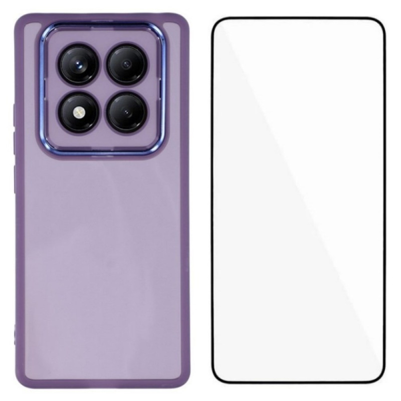 Xiaomi Redmi Note 14 Pro 4G Funda de color con protector de cristal templado