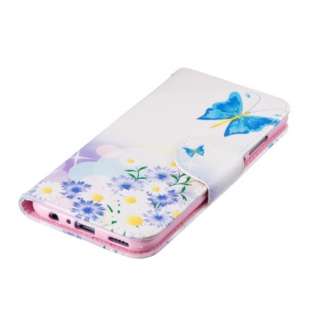 Funda Honor 10 Lite / Huawei P Smart 2019 Mariposas y flores pintadas