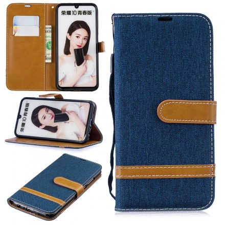 Funda de tela y colgante efecto cuero para Honor 10 Lite / Huawei P Smart 2019