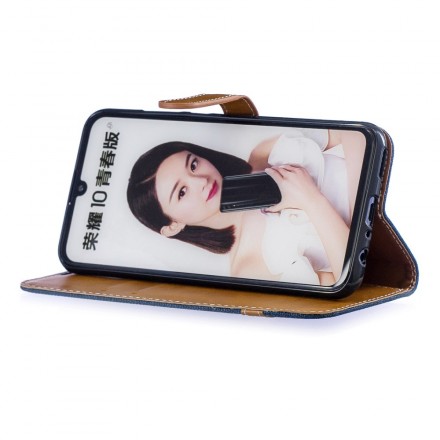 Funda de tela y colgante efecto cuero para Honor 10 Lite / Huawei P Smart 2019