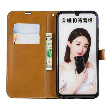 Funda de tela y colgante efecto cuero para Honor 10 Lite / Huawei P Smart 2019