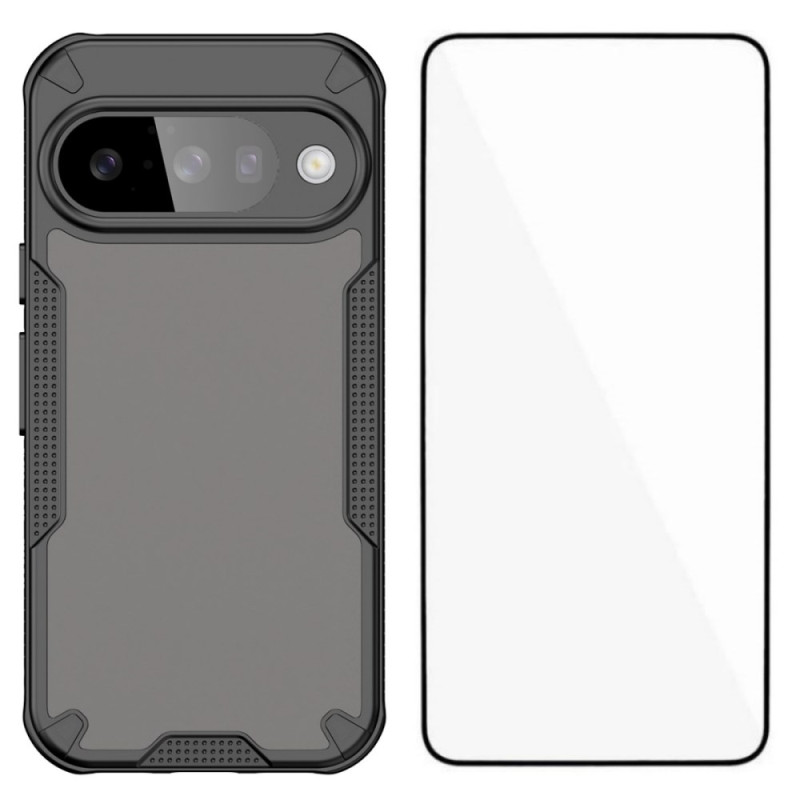 Funda esmerilada para Google Pixel 10 con protector de pantalla de cristal templado