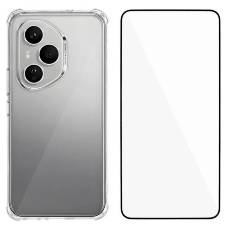 Honor 400 Pro Funda Transparente con Lámina
de Vidrio Templado WANLONFENG