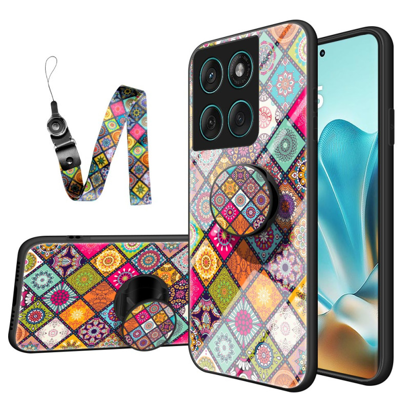 Funda Motorola Edge 60 / Edge 60 Fusion Soporte y Cordón Patchwork