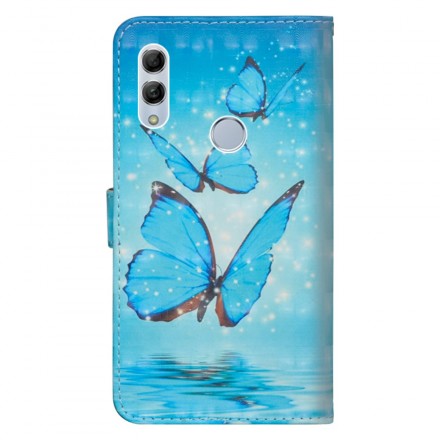 Funda de mariposas azules voladoras para Honor 10 Lite / Huawei P Smart 2019