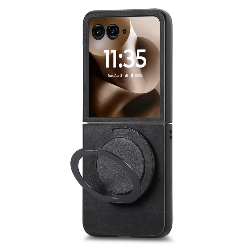 Funda Motorola Razr 60 Ultra Efecto Gamuza con Soporte Giratorio