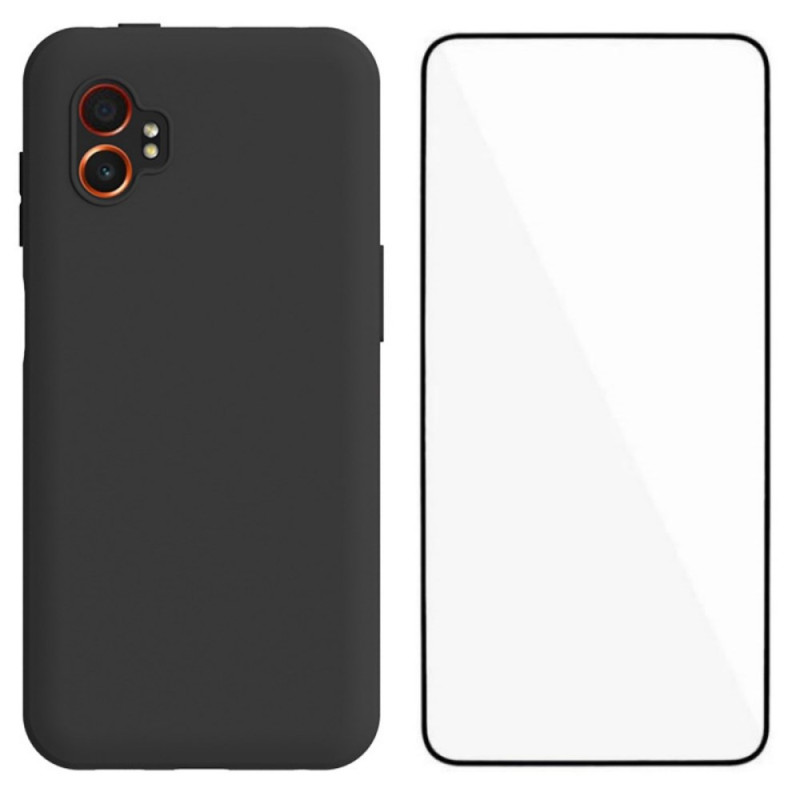Funda de silicona Samsung Galaxy XCover 7 Pro con protector de pantalla de cristal templado