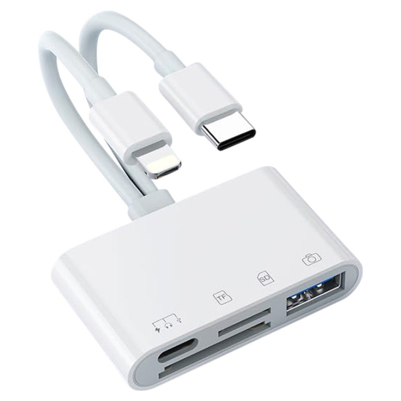 Lector de tarjetas 4 en 2 USB-C / 8 pines para cámara