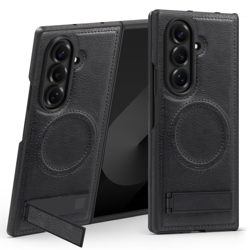 Samsung Galaxy Z Fold 7 Funda efecto piel MagSafe y soporte