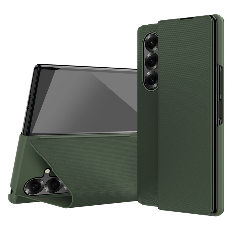 Samsung Galaxy Z Fold 7 Funda efecto piel con soporte integrado