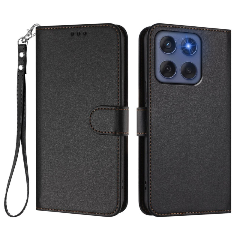 Funda Motorola Edge 60 / 60 Fusion Style Piel lisa con colgante