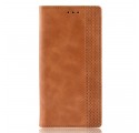 Flip Cover Sony Xperia 1 Cuero Efecto Vintage Elegante