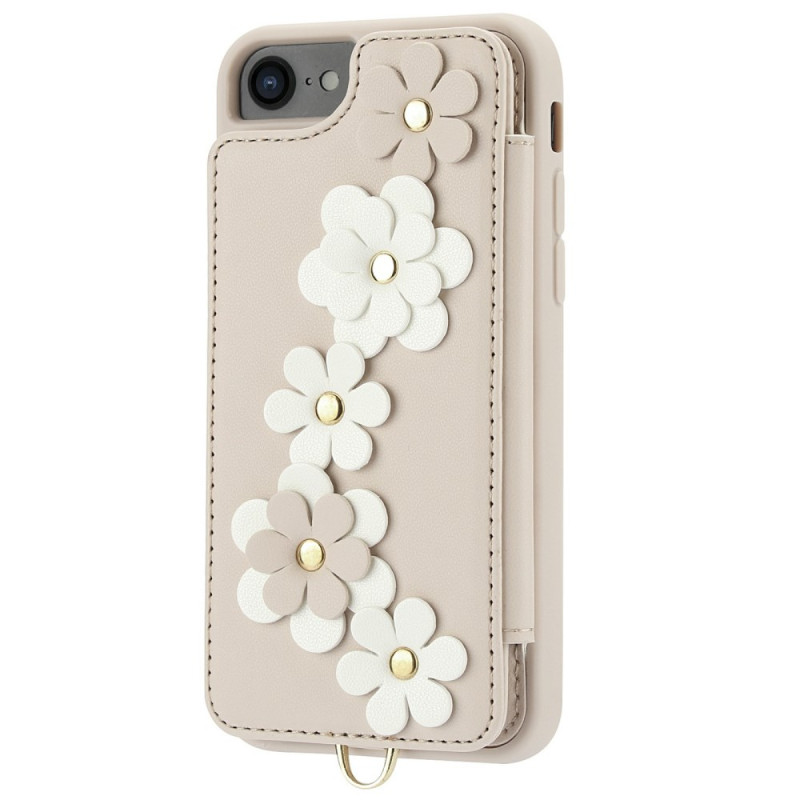 Funda iPhone 16E Tarjetero Margaritas y Lanyard