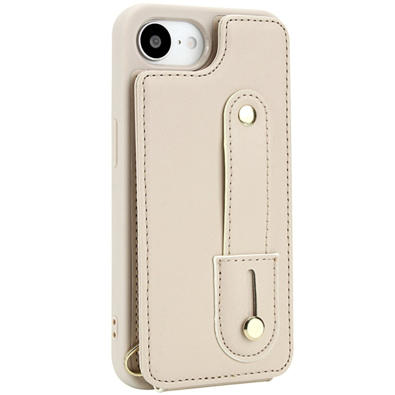 Funda iPhone 16E Tarjetero efecto piel con bandolera
